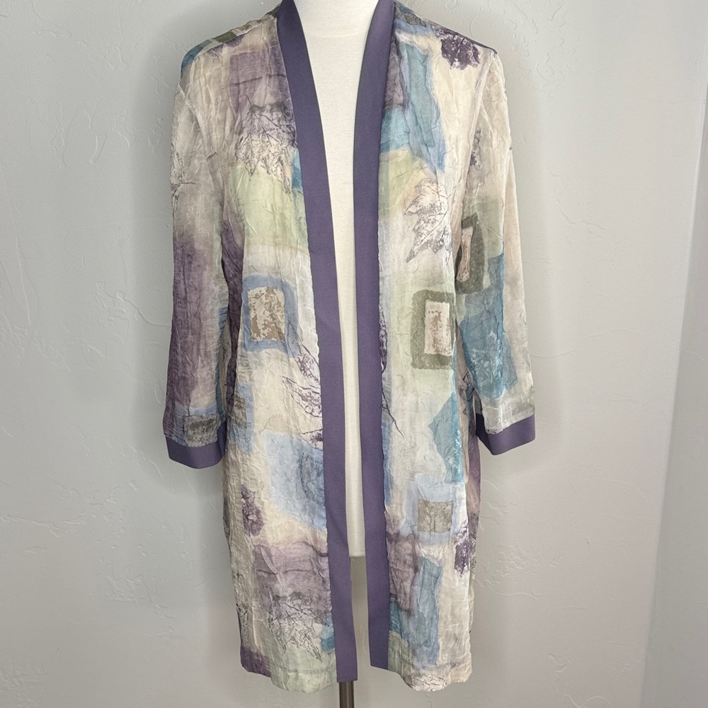 Lightweight Pastel Watercolor Duster Jacket Kimono